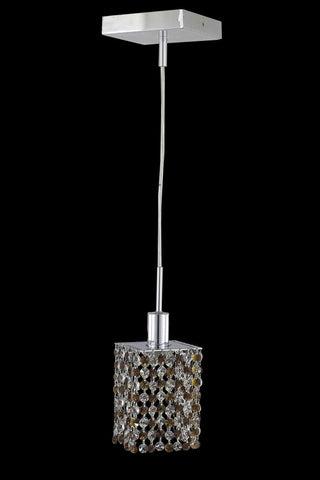 C121-1381D-S-S-LT/RC By Elegant Lighting Mini Collection 1 Light Pendants Chrome Finish