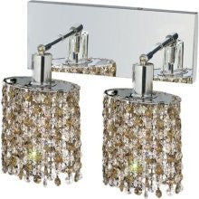 C121-1382W-O-E-GT/RC By Elegant Lighting Mini Collection 2 Lights Wall Sconce Chrome Finish