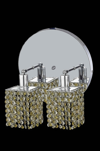 C121-1382W-R-S-LP/RC By Elegant Lighting Mini Collection 2 Light Wall Sconces Chrome Finish