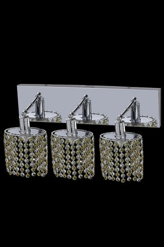 C121-1383W-O-E-LT/RC By Elegant Lighting Mini Collection 3 Light Wall Sconces Chrome Finish