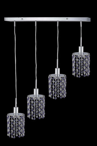 C121-1384D-O-R-GT/RC By Elegant Lighting Mini Collection 4 Light Pendants Chrome Finish