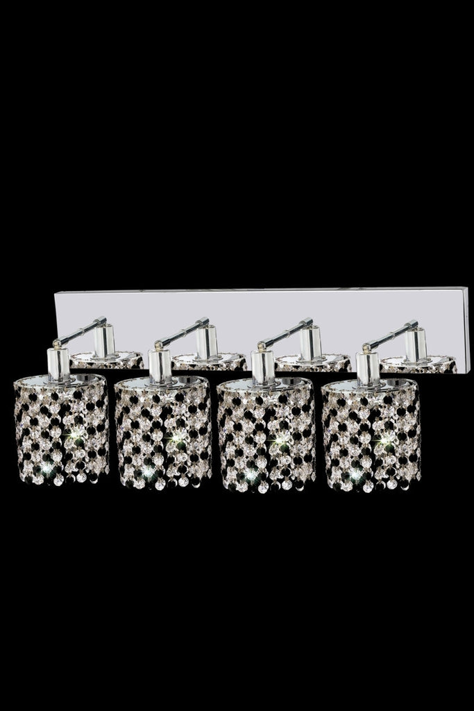 C121-1384W-O-R-GT/RC By Elegant Lighting Mini Collection 4 Light Wall Sconces Chrome Finish