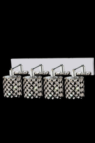 C121-1384W-O-R-LT/RC By Elegant Lighting Mini Collection 4 Light Wall Sconces Chrome Finish