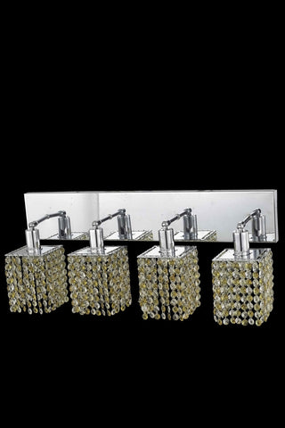 C121-1384W-O-S-LT/RC By Elegant Lighting Mini Collection 4 Light Wall Sconces Chrome Finish