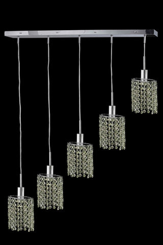 C121-1385D-O-E-LT/RC By Elegant Lighting Mini Collection 5 Light Chandeliers Chrome Finish