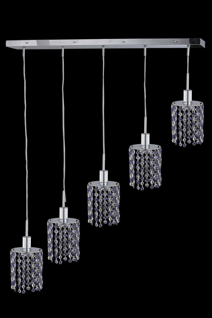 C121-1385D-O-R-BO/RC By Elegant Lighting Mini Collection 5 Light Chandeliers Chrome Finish