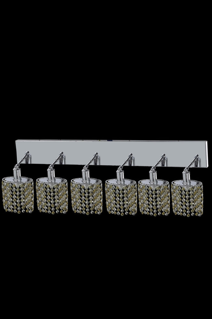 C121-1386W-O-E-BO/RC By Elegant Lighting Mini Collection 6 Light Wall Sconces Chrome Finish