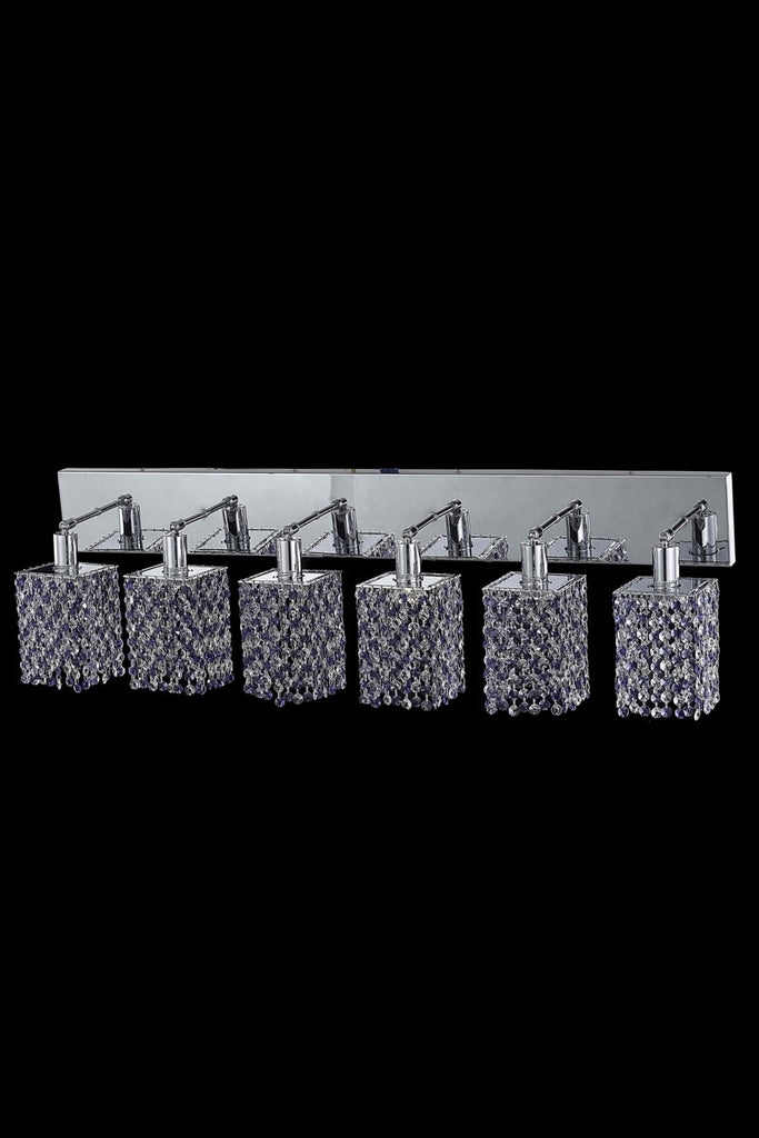 C121-1386W-O-S-TO/RC By Elegant Lighting Mini Collection 6 Light Wall Sconces Chrome Finish