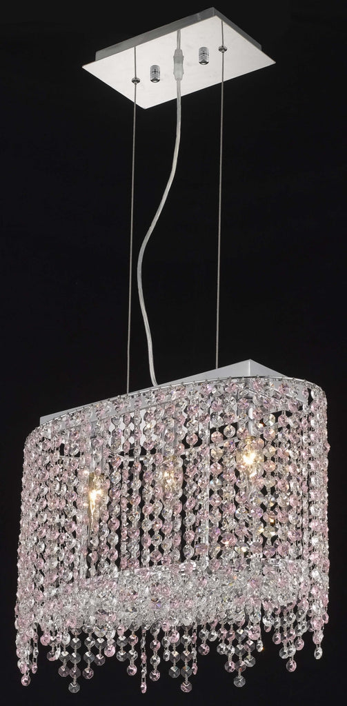 C121-1392D18C-CL/RC By Elegant Lighting Moda Collection 3 Light Chandeliers Chrome Finish