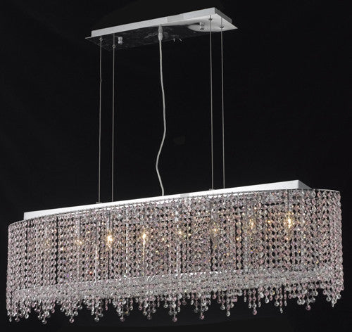 C121-1392D46C-CL/RC By Elegant Lighting Moda Collection 8 Light Chandeliers Chrome Finish