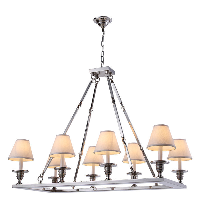 C121-1403G38PN By Elegant Lighting - Franklin Collection Polished Nickel Finish 8 Lights Pendant lamp