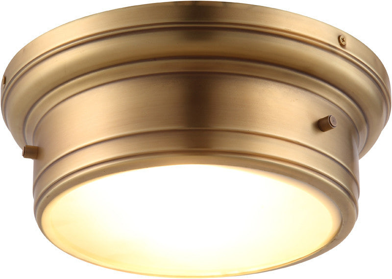 C121-1428F11BB By Elegant Lighting - Sansa Collection Burnished Brass Finish 2 Lights Flush Mount