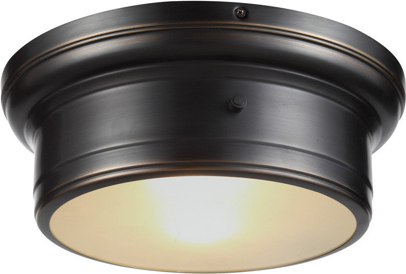 C121-1428F11BZ By Elegant Lighting - Sansa Collection Bronze Finish 2 Lights Flush Mount