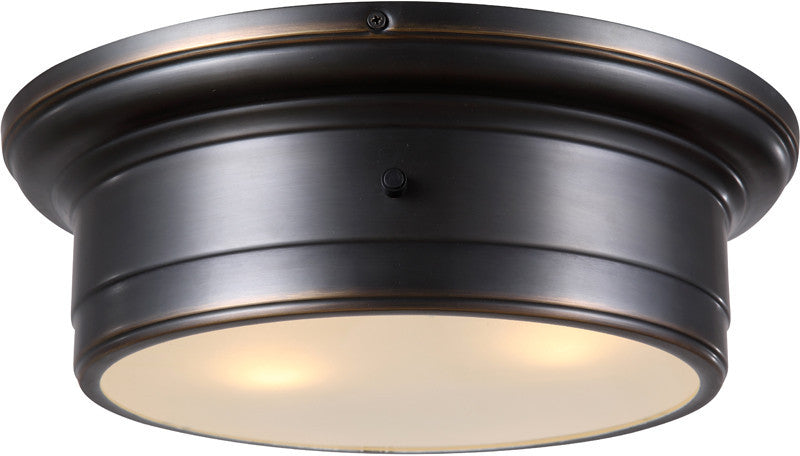 C121-1428F14BZ By Elegant Lighting - Sansa Collection Bronze Finish 2 Lights Flush Mount