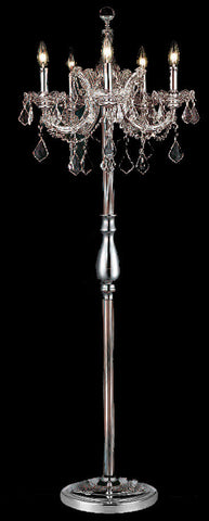 ZC121-2800FL19C/EC By Regency Lighting Maria Theresa Collection 5 Light Floor Lamps Chrome Finish