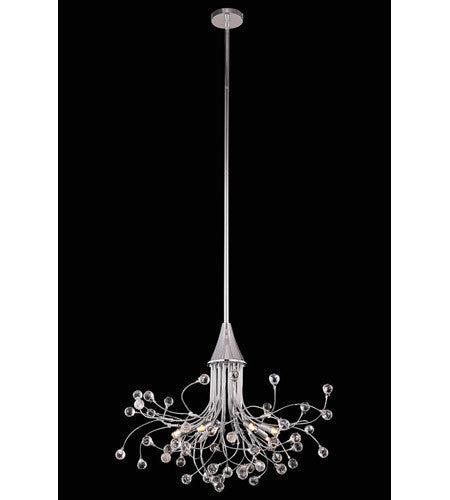 C121-3202D27C/RC By Elegant Lighting Optic Collection 8 Light Pendent lamp Chrome Finish