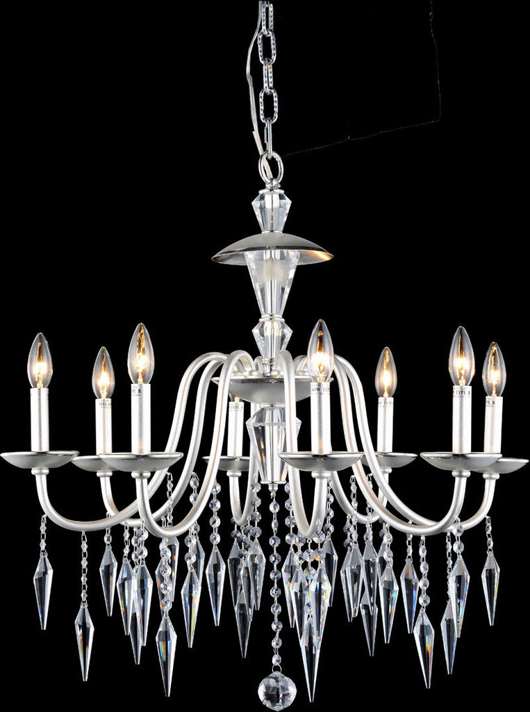 C121-5006D26PS/EC By Elegant Lighting - Gracieux Collection Polished Silver Finish 8 Lights Dining Room