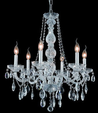 C121-7956D24C By Regency Lighting-Verona Collection Chrome Finish 6 Lights Chandelier