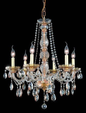 C121-7956D24GS-GS By Regency Lighting-Verona Collection Golden Shadow Finish 6 Lights Chandelier