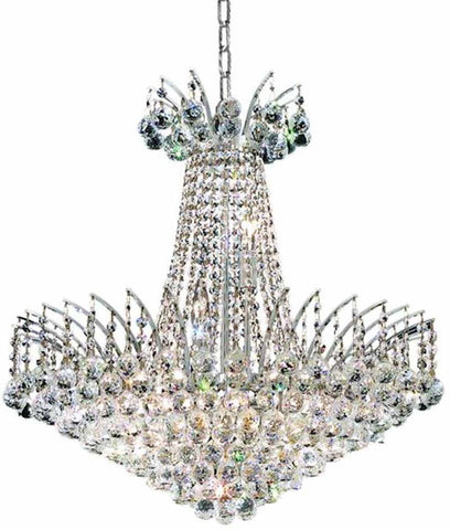 ZC121-V8031D24C/EC By Elegant Lighting - Victoria Collection Chrome Finish 11 Light Dining Room