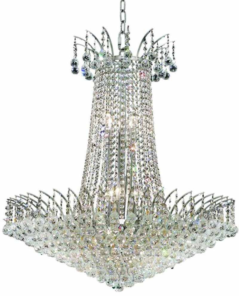 ZC121-V8031D29C/EC By Elegant Lighting - Victoria Collection Chrome Finish 16 Lights Dining Room