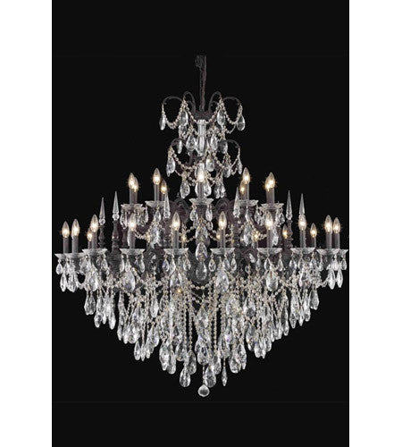 C121-8730G53DB/RC By Elegant Lighting Athena Collection 30 Light Chandeliers Dark Bronze Finish