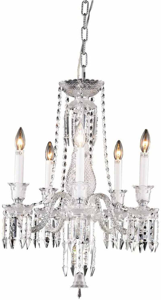 C121-8905D21C/EC By Elegant Lighting - Majestic Collection Chrome Finish 5 Lights Dining Room