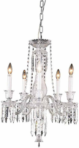 C121-8905D21C/EC By Elegant Lighting - Majestic Collection Chrome Finish 5 Lights Dining Room