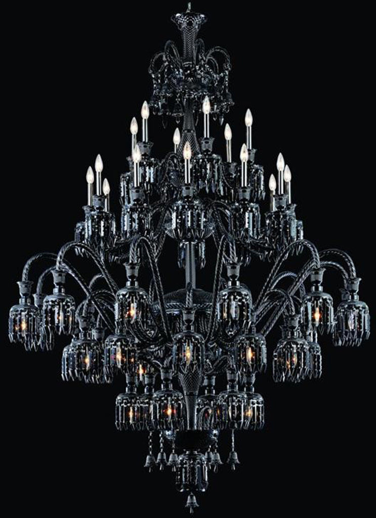 C121-8948G60B-JT/EC By Elegant Lighting - Majestic Collection Black Finish 48 Lights Foyer/Hallway