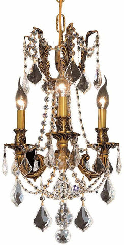 ZC121-9203D13FG/EC By Regency Lighting - Rosalia Collection French Gold Finish 3 Lights Pendant Lamp