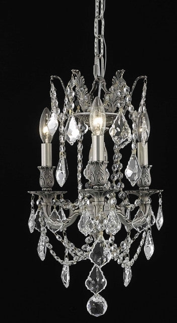 ZC121-9203D13PW/EC By Regency Lighting Rosalia Collection 3 Light Chandeliers Pewter Finish