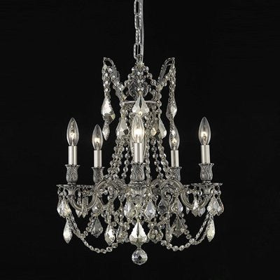 C121-9205D18DB-GT/RC By Elegant Lighting Rosalia Collection 5 Lights Chandelier Dark Bronze Finish