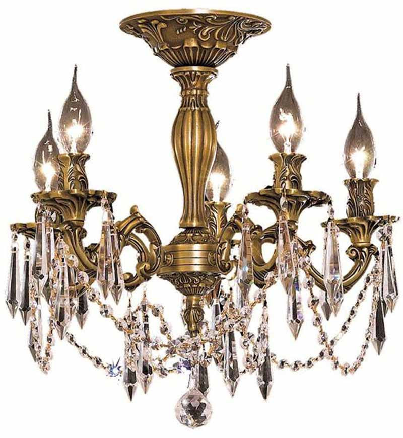 ZC121-9205F18FG/EC By Regency Lighting - Rosalia Collection French Gold Finish 5 Lights Flush Mount