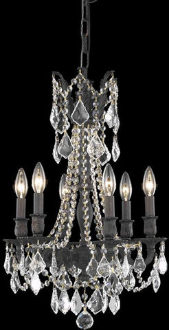 C121-9206D16DB/RC By Elegant Lighting Rosalia Collection 6 Light Pendant Dark Bronze Finish