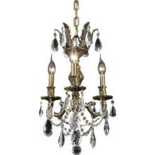 C121-9403D13AB/RC By Elegant Lighting Marseille Collection 3 Lights Chandelier Antique Bronze Finish