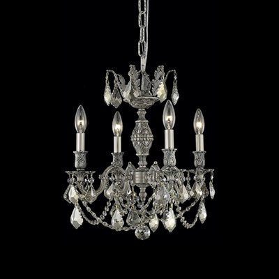 C121-9504D17DB-GS/RC By Elegant Lighting Marseille Collection 4 Lights Chandelier Dark Bronze Finish