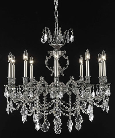 ZC121-9510D28PW/EC By Regency Lighting Marseille Collection 10 Light Chandeliers Pewter Finish