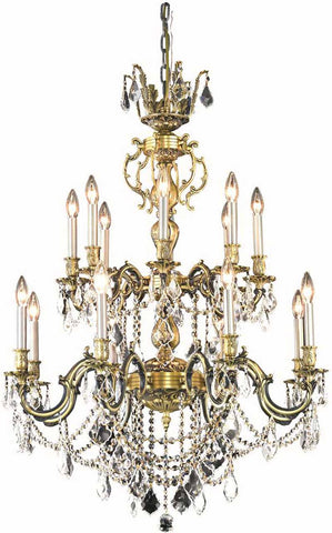 C121-9516D32AB/EC By Elegant Lighting - Marseille Collection Antique Bronze Finish 16 Lights Dining Room