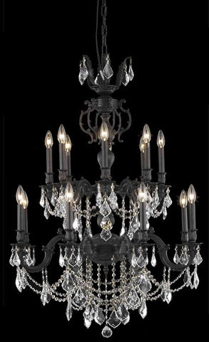 C121-9516D32DB/EC By Elegant Lighting - Marseille Collection Dark Bronze Finish 16 Lights Dining Room