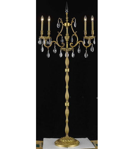 C121-9604FL26FG+SH-1E31G/RC By Elegant Lighting Monarch Collection 4 Light Floor Lamp French Gold Finish