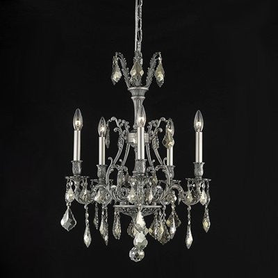 C121-9605D21DB-GS/RC By Elegant Lighting Monarch Collection 5 Lights Chandelier Dark Bronze Finish