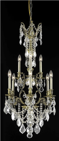 C121-9609D21AB/RC By Elegant Lighting Monarch Collection 9 Light Chandeliers Antique Bronze Finish