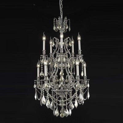 C121-9610D26DB-GS/RC By Elegant Lighting Monarch Collection 10 Lights Chandelier Dark Bronze Finish