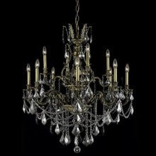 C121-9612D35DB/RC By Elegant Lighting Monarch Collection 12 Lights Chandelier Dark Bronze Finish