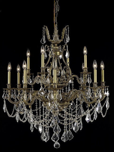 ZC121-9612D35FG/EC By Regency Lighting Monarch Collection 12 Light Chandeliers French Gold Finish