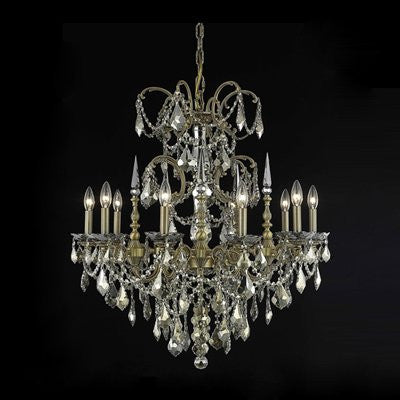 C121-9710D30DB/RC By Elegant Lighting Athena Collection 10 Lights Chandelier Dark Bronze Finish