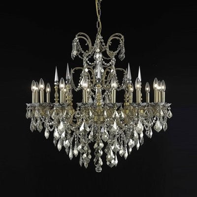 C121-9716D35DB-GT/RC By Elegant Lighting Athena Collection 16 Lights Chandelier Dark Bronze Finish