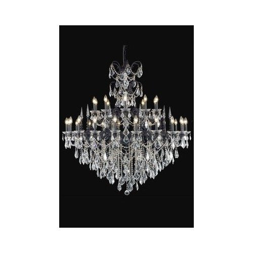 C121-9730G53DB-GT/RC By Elegant Lighting Athena Collection 30 Lights Chandelier Dark Bronze Finish