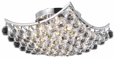 ZC121-V9800F14C/EC By Elegant Lighting - Corona Collection Chrome Finish 4 Lights Flush Mount