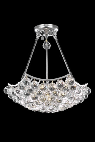 ZC121-V9802D18C/RC By Elegant Lighting Corona Collection 8 Light Flushmount Chrome Finish